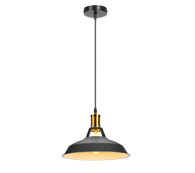 Suspension Industrielle Métal E27 Lustre Rétro Corde Ajustable Pour Cuisine Salon Chambre Noir