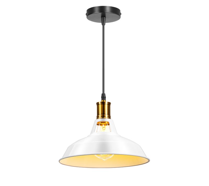 Suspension Industrielle Métal E27 Lustre Rétro Corde Ajustable Pour Cuisine Salon Chambre Blanc