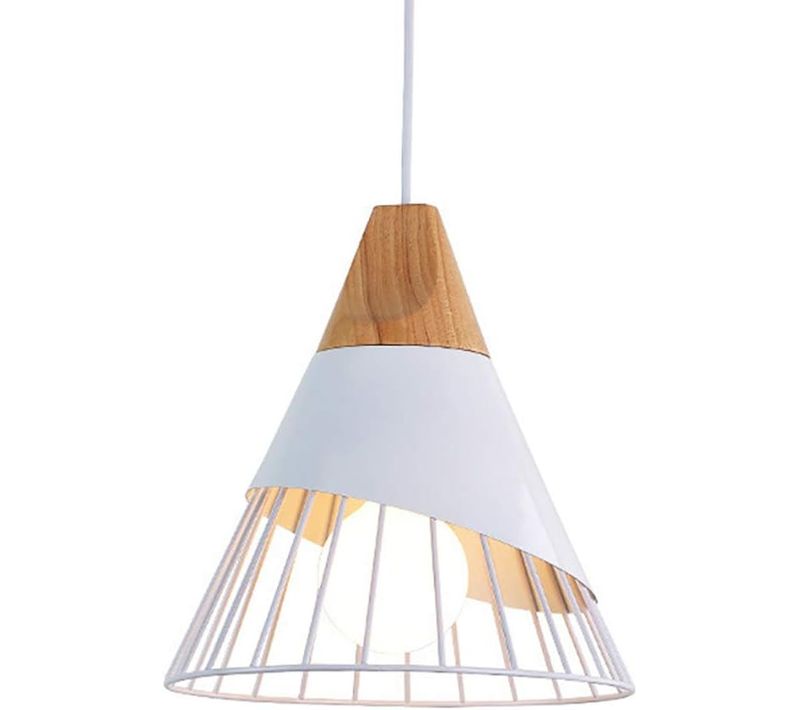 Suspension Moderne E27 Eclairage De Plafond Industrielle Lustre Pour Salon Cuisine Chambre Blanc