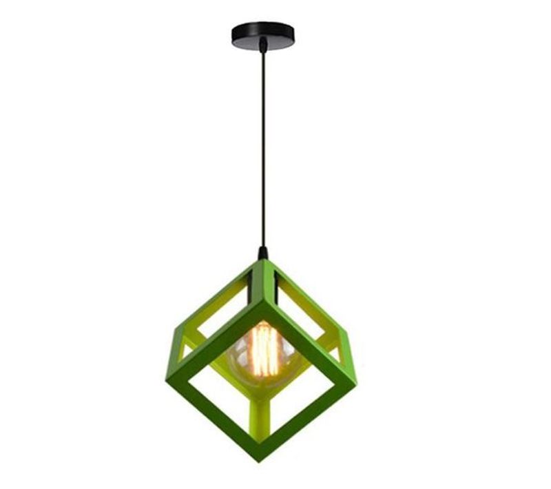 Lustre Suspension Moderne Cube Eclairage De Plafond E27 Pour Salon Cuisine Chambre Vert
