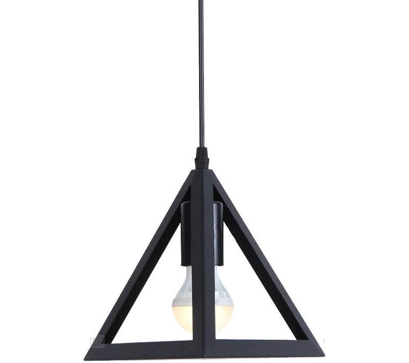 Lustre Suspension Moderne Triangle E27 Eclairage De Plafond Pour Salon Cuisine Chambre Noir