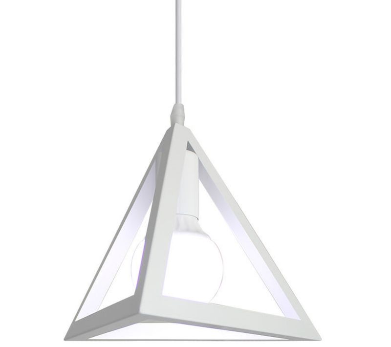 Lustre Suspension Moderne Triangle E27 Eclairage De Plafond Pour Salon Cuisine Chambre Blanc
