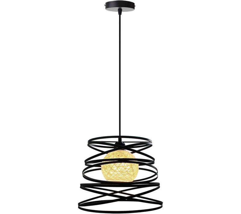 Suspension Industrielle E27 Eclairage Plafond Vintage 30cm Lustre Pour Cuisine Salon Chambre Noir