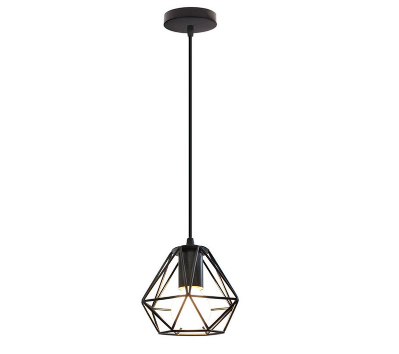 Suspension Industrielle Chambre E27 Lustre De Plafond Vintage Sans Ampoule Noir
