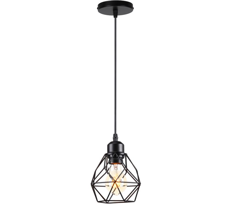 Lustre Suspension Industrielle Vintage Luminaire E27 Pour Salon Chambre Cuisine Noir