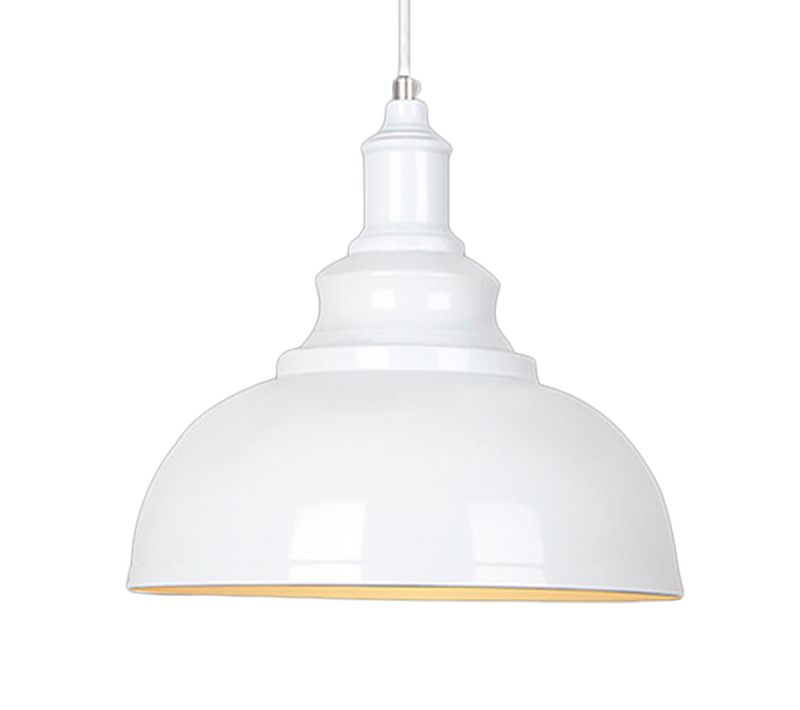 Lustre Suspension Industrielle Vintage E27 Plafonnier Pour Cuisine Salon Chambre Blanc