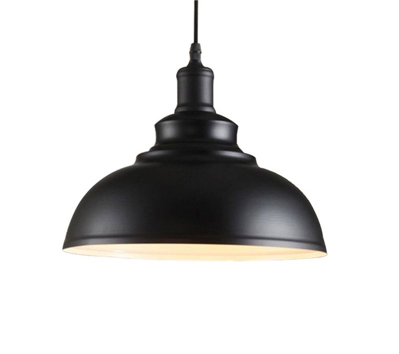 Lustre Suspension Industrielle Vintage E27 Plafonnier Pour Cuisine Salon Chambre Noir Blanc