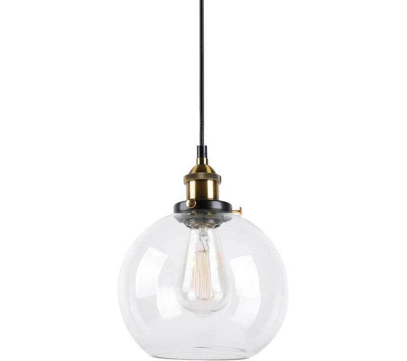Lustre Suspension Industrielle Vintage E27 Luminaire Abat-jour En Verre Pour Cuisine Chambre Salon