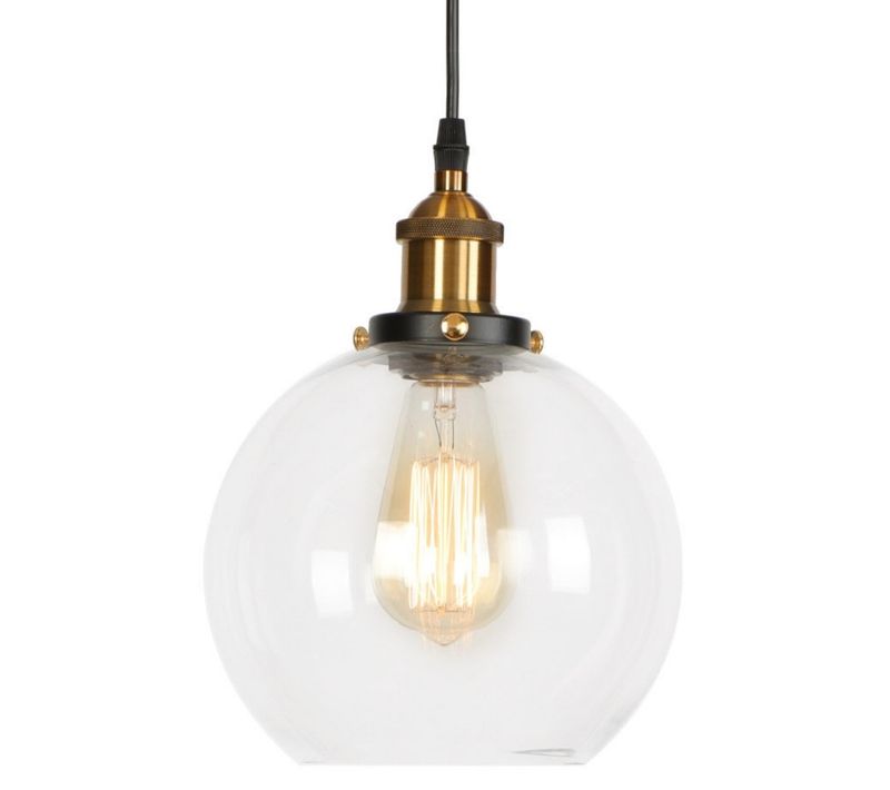 Lustre Suspension Industrielle E27 Éclairage De Plafond En Verre Pour Cuisine Chambre Salon