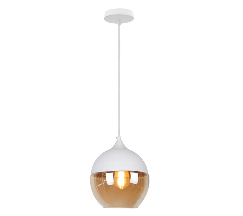 Suspension Intérieur Vintage Moderne E27 Lustre Abat-jour En Verre Pour Cuisine Chambre Salon Blanc