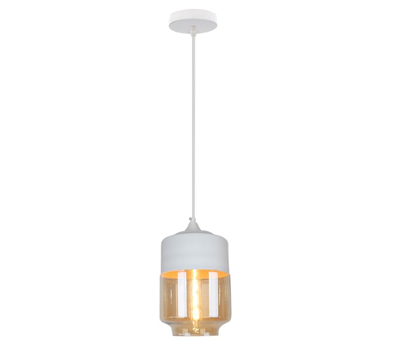 Lustre Suspension Intérieur Vintage Moderne E27 Plafonnier En Verre Pour Cuisine Chambre Salon Blanc