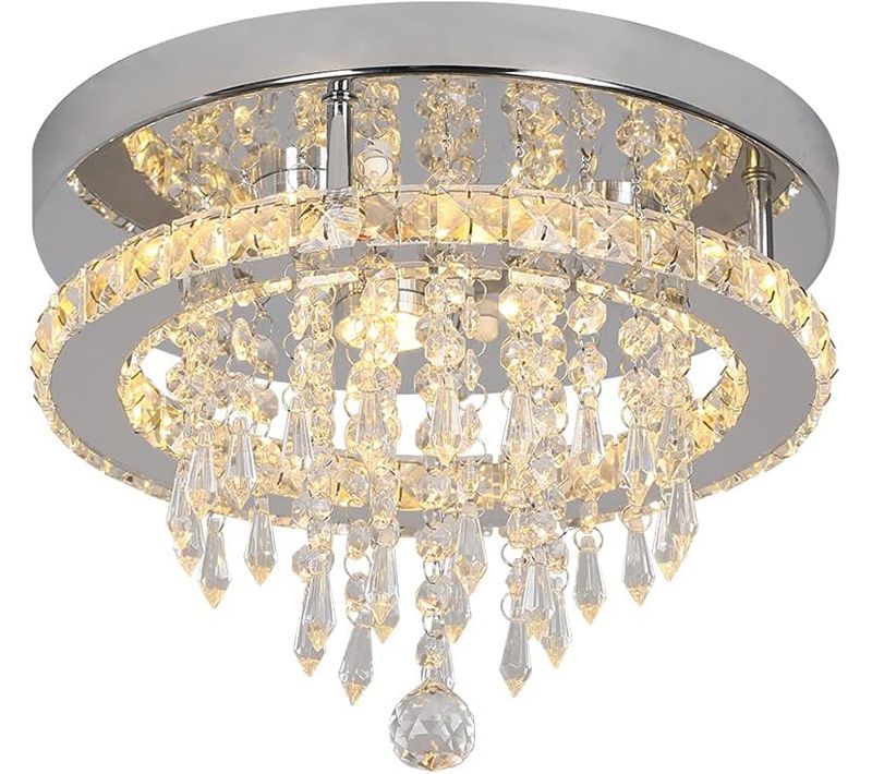 Plafonnier Cristal Moderne Luminaires De Plafond LED Pour Salle à Manger Chambre Salon Blanc Chaud