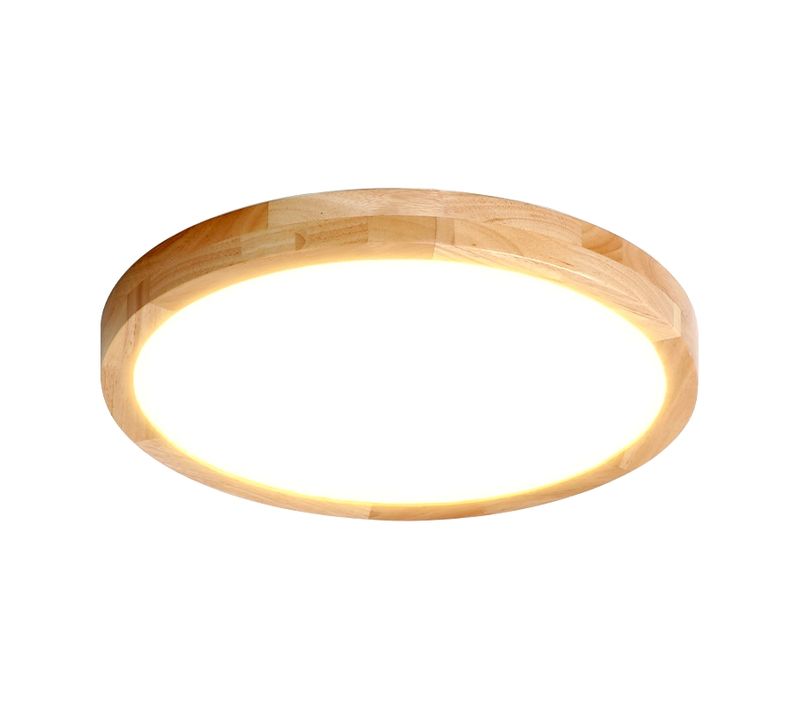 Plafonnier LED 24w 30cm Lampe De Plafond Rond Bois Pour Cuisine Couloir Chambre Lumière Froide