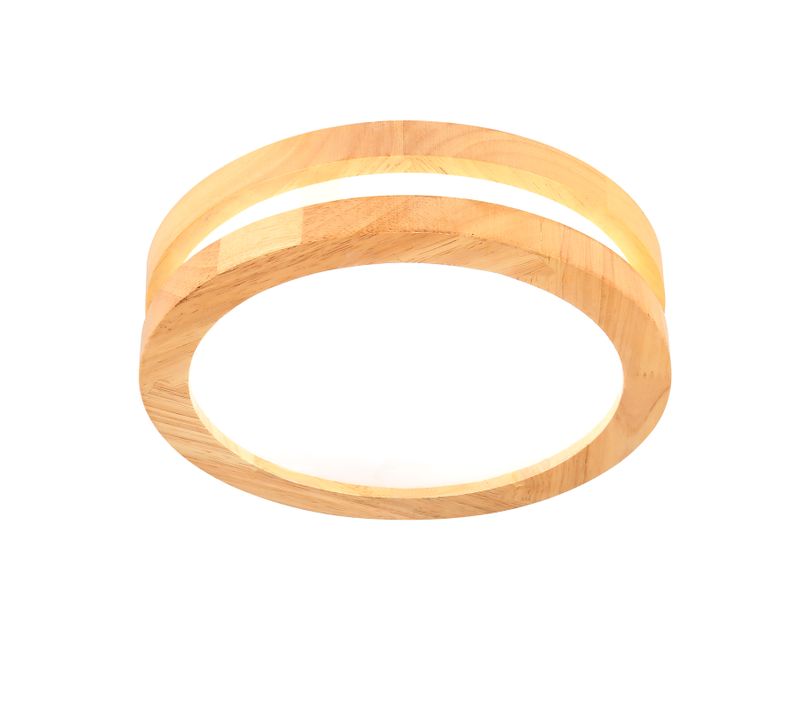 Plafonnier LED Bois Rond 20cm Éclairage De Plafond Pour Chambre Salon Couloir Lumière Froide