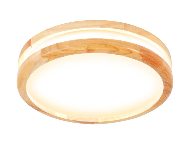 Plafonnier LED Bois Rond 30cm éclairage De Plafond Pour Chambre Salon Couloir Lumière Froide