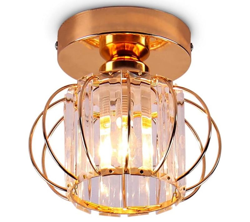 Plafonnier Cristal Moderne E27 Luminaire éclairage De Plafond Pour Chambre Couloir Entrée Rose