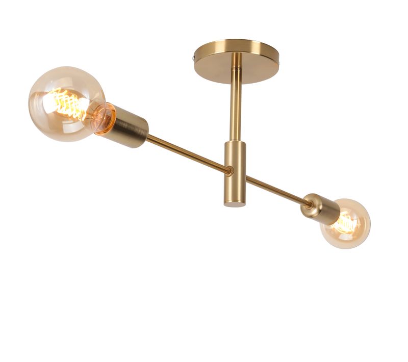 Moderne Plafonnier 2 Lumières Lampe De Plafond Industriel E27 Pour Salon Chambre Cuisine Or