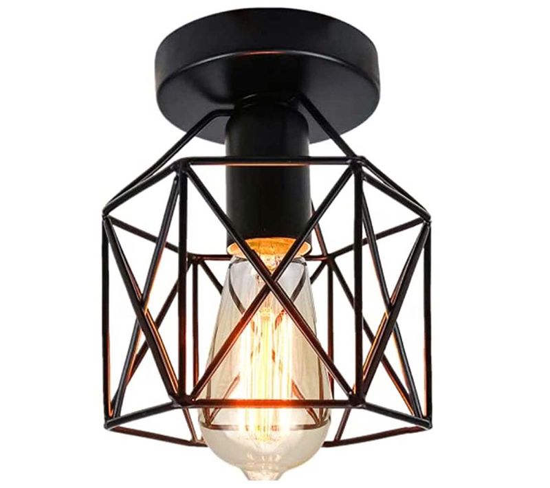 Plafonnier Industriel Vintage Lampe De Plafond E27 Suspension Éclairage De Plafond Noir
