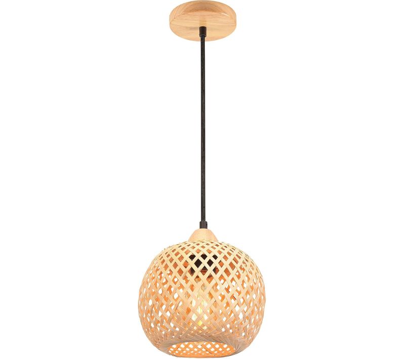 20cm Suspension Luminaire Moderne Suspension En Bambou Tissage Abat-jour En Bambou Vintage