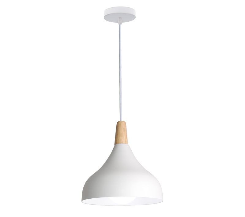 Lampe à Suspension Moderne Plafonnier D'intérieur Lustre Abat-jour En Métal Blanc E27