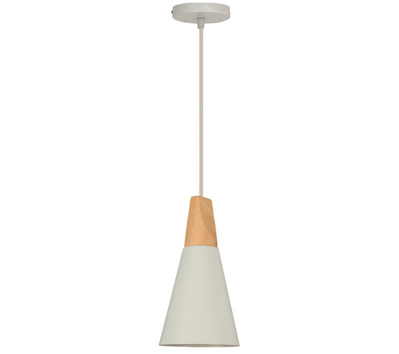 Suspension Luminaire Moderne Blanc Abat-jour En Métal Et Bois Suspension Lustre Nordique Rétro