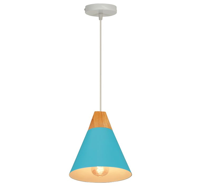 Lampe à Suspension Moderne Bleu Suspension Luminaire Nordique Lustre Rétro En Métal Intérieure