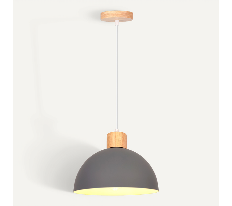 Lustre En Métal Vintage Suspension Luminaire Moderne Lampe à Suspension D'intérieur Gris