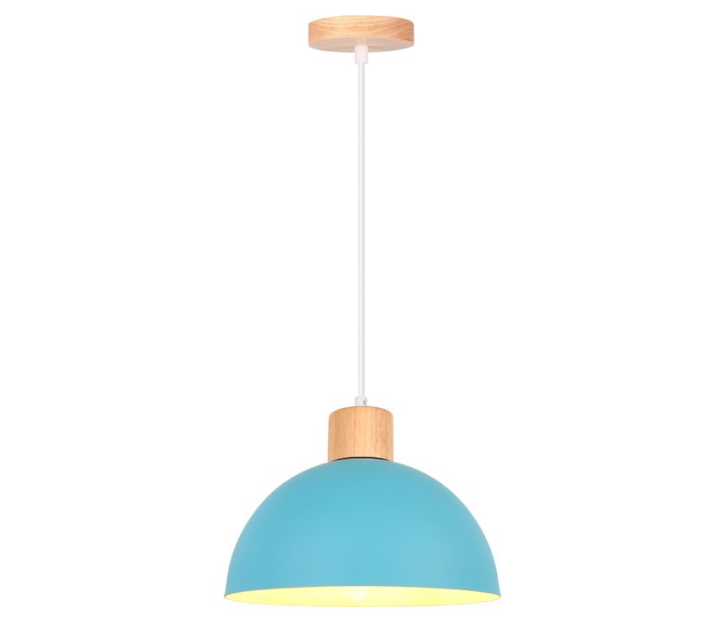 Lustre En Métal Vintage Suspension Luminaire Moderne Lampe à Suspension D'intérieur Bleu