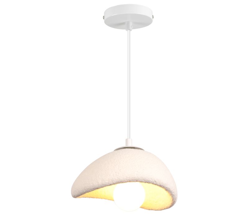 Lustre Personnalisé Créatif D'intérieur 20cm Plafonnier Rétro E27 Suspension Lustre Moderne Blanc