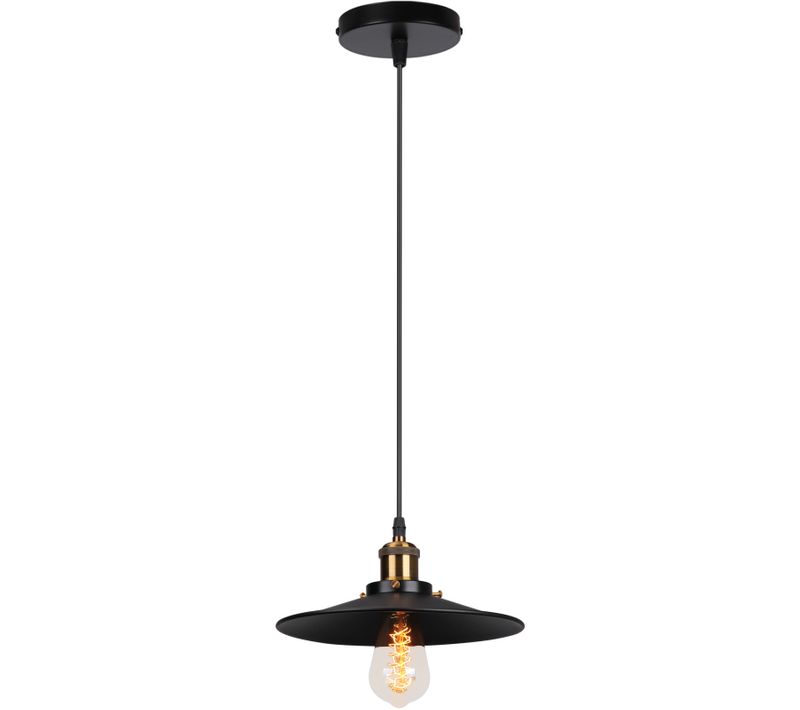 Suspension Luminaire Rétro Lustre En Fer En Métal Plafonnier D'intérieur Vintage Noir 22cm