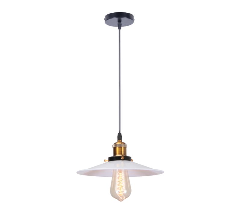 Suspension Luminaire Rétro Lustre En Fer En Métal Plafonnier D'intérieur Vintage Blanc 26cm