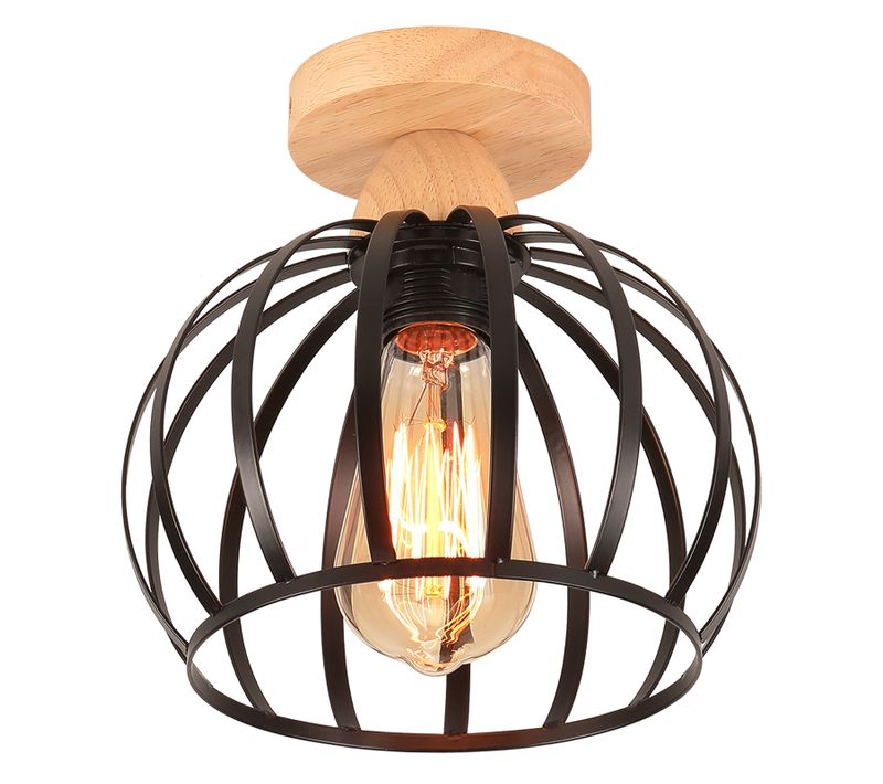 Plafonnier Rétro Moderne Lampe De Plafond En Métal Luminaire Plafonnier Intérieurs Noir