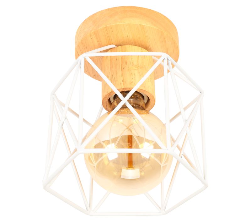 Plafonnier Moderne Lampe De Plafond Vintage Luminaire Plafonnier Rétro Abat-jour Métal Blanc