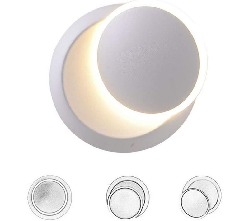 Applique Murale Rotative à 360° Lampe Murale Créative Applique Murale LED Moderne (blanc Chaud)
