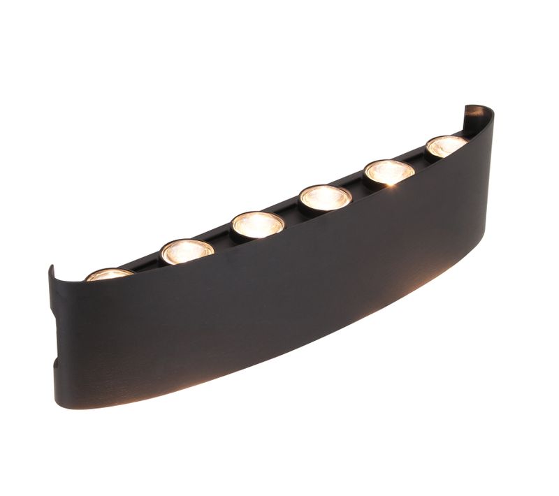 Applique Murale Moderne 12w Noir Lampe Murale LED D'intérieur En Aluminium, Blanc Chaud