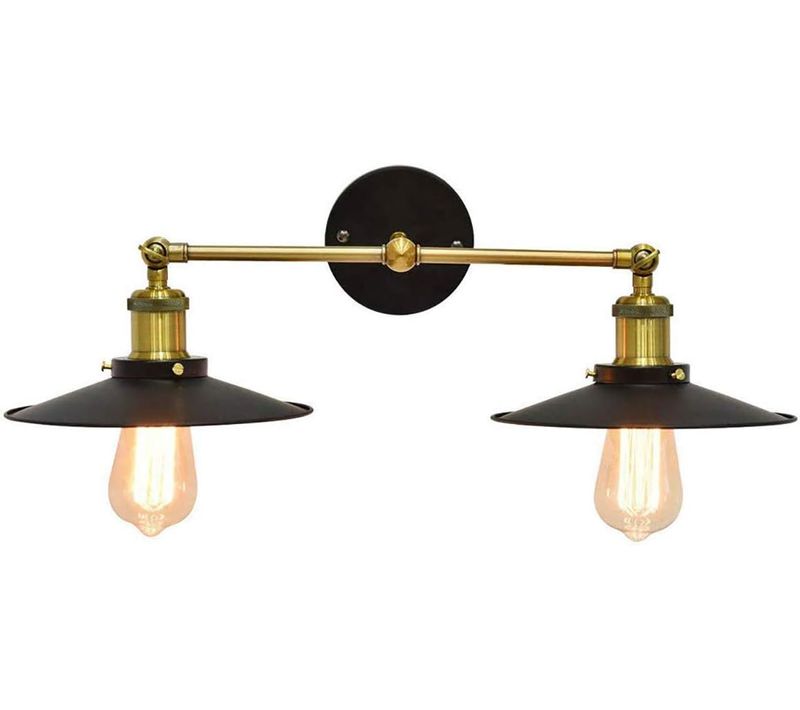 Applique Murale Rétro Vintage Applique Murale En Métal Lampe Murale Classique Antique Noir Ø22cm