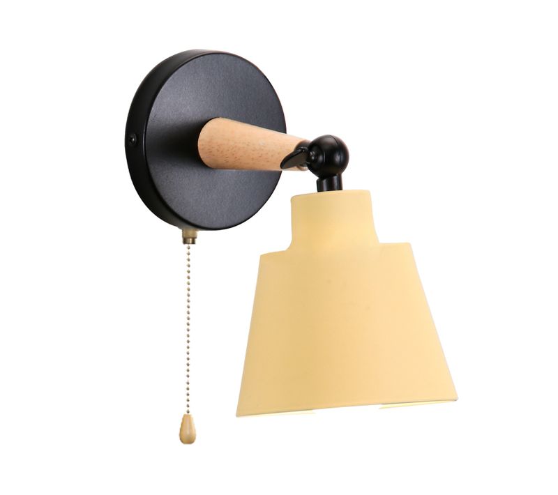 Applique Murale Moderne Jaune Applique Murale Rétro Minimaliste Lampe Murale D'intérieur E27