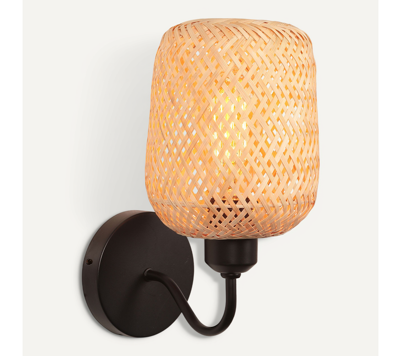 Applique Murale Intérieure Lampe Murale Bambou Rétro E27 Luminaire Applique Vintage