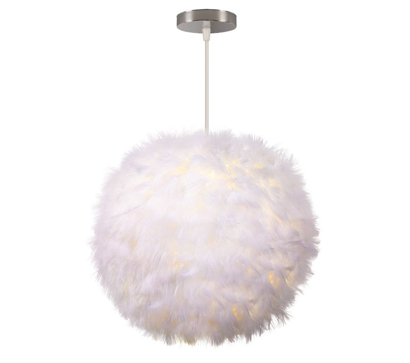 30cm Lampe à Suspension Nordique Suspension Luminaire En Plumes Lustre D'intérieur Moderne