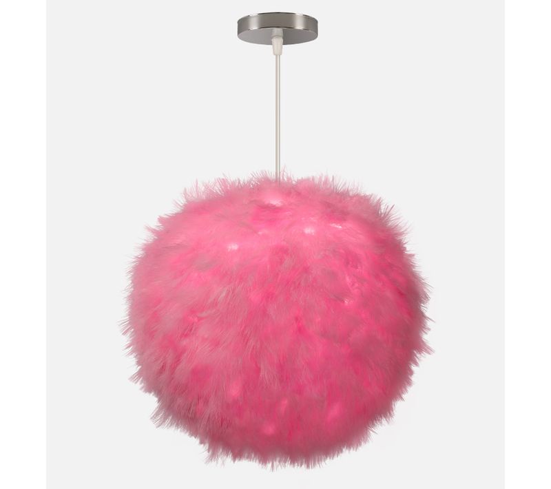 30cm Lampe à Suspension Nordique Suspension Luminaire En Plumes Lustre D'intérieur Moderne Rose