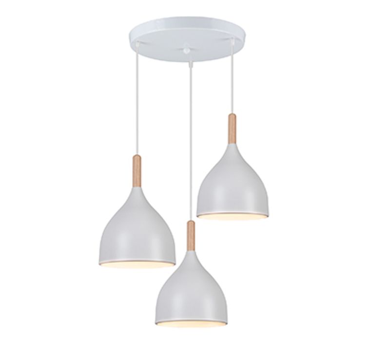 3 Lumières Plafonnier Moderne Suspension Luminaire Rétro Métal Blanc Suspension Lustre D'intérieur