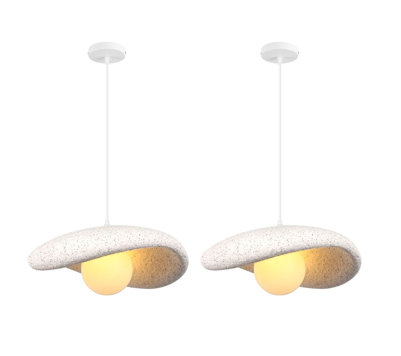 2pcs 30cm Suspension Lustre Moderne Lustre Créatif D'intérieur Plafonnier Rétro E27 Blanc