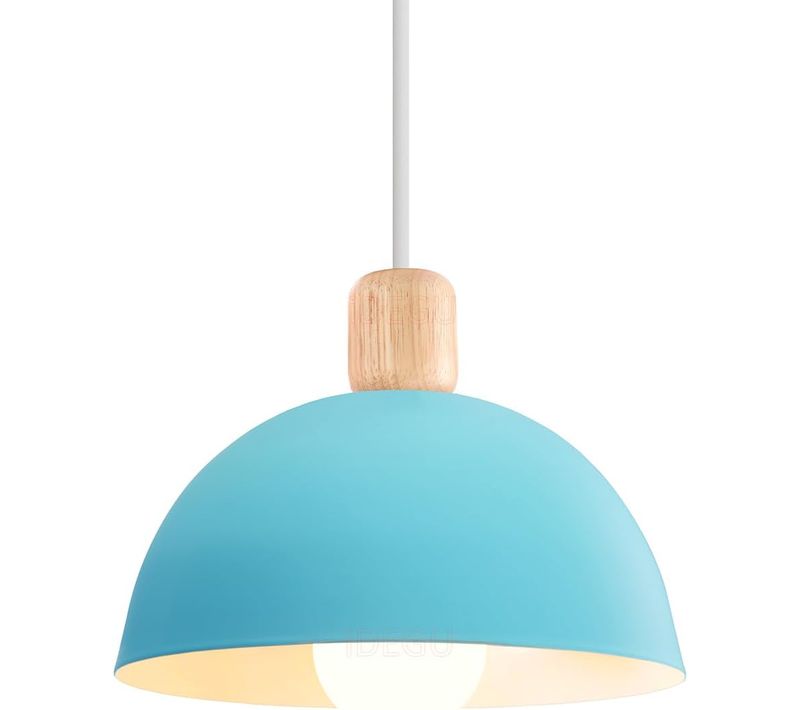 20cm Lustre En Métal Vintage Suspension Luminaire Moderne Lampe à Suspension D'intérieur Bleu