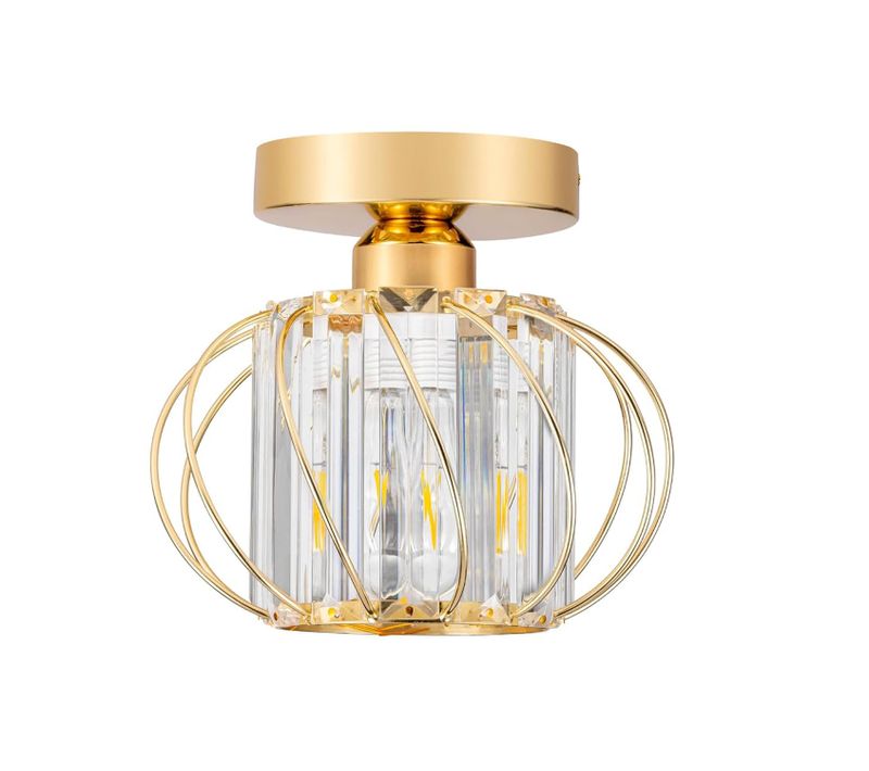 Plafonnier En Verre Lampe De Plafond En Cristal Lustre Moderne Or Plafonnier Créatif E27