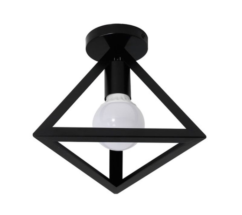 Plafonnier Industrielle Lampe De Plafond Triangle Noir Suspension Luminaire E27