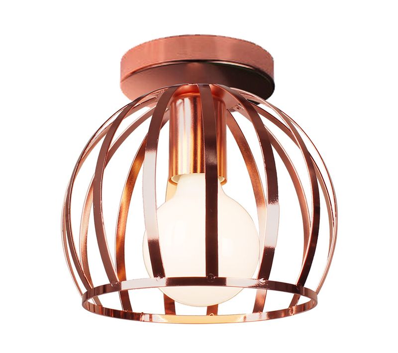 Plafonnier Moderne Cage 20cm Lampe De Plafond Métal Pour Chambre Salle Rose