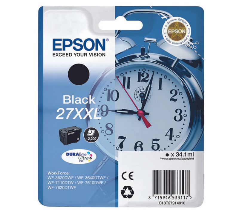 Cartouches D'encre Alarm Clock 27xxl Durabrite Ultra Cartouche D'encre 1 Pièce(s) Original Noir