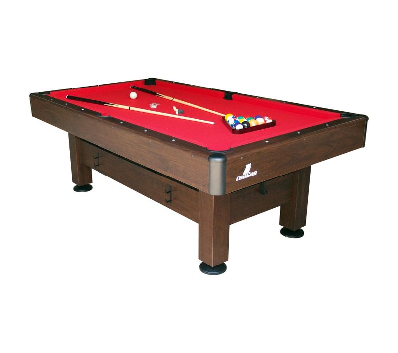 Cougar Table De Billard Saphir 6ft Marron / Rouge Pour L'intérieur - Accessoires Inclus - Table Jeu