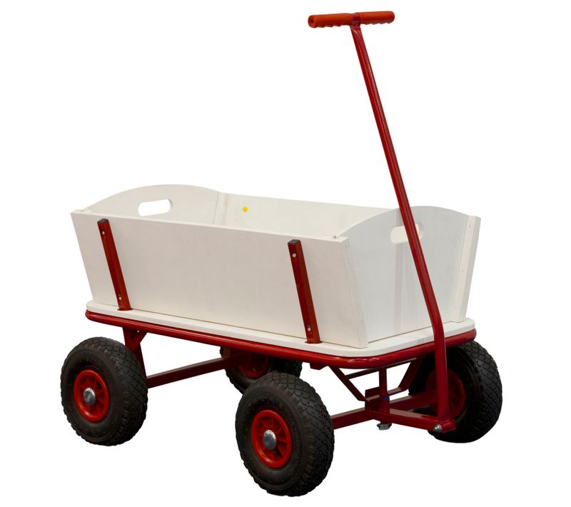 Sunny Billy Chariot De Jardin, Bois - Rouge - 94x61x97cm/100 Kilos Max - Chariot Pour Jardin,