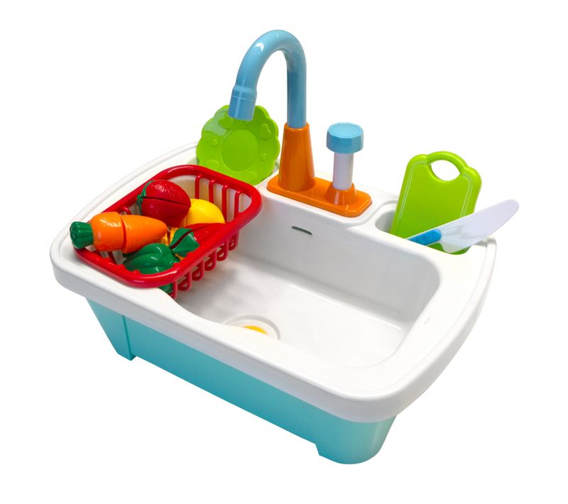 Lavabo Jouet En Plastique Avec Ensemble D'accessoires 17 Pièces